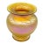Vintage Signed Robert Held Gold Iridescent Pulled Feather Glass Vase Hints of Lavender For Sale