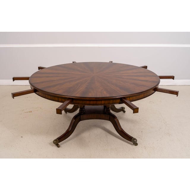 Maitland - Smith Maitland-Smith Round Dining Room Table With Perimeter Leaves For Sale - Image 4 of 18