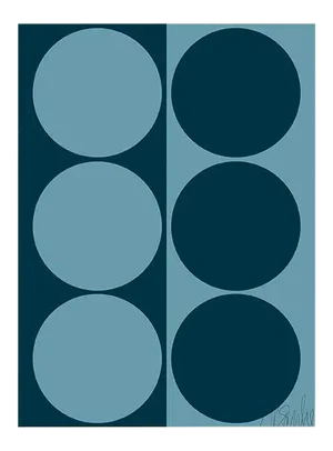 Dynamic Pair Teal Fine Art Print 17" X 24" by Liz Roache