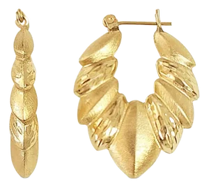 Vintage Shrimp Creole Earrings with Matte & Diamond Cut Finish, 2 Pieces