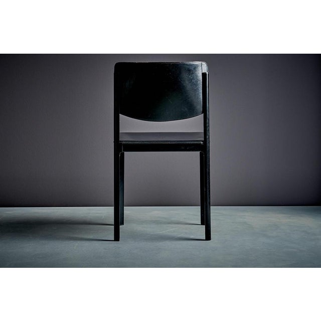 Metal Black Leather Chairs by Tito Agnoli for Matteo Grassi, Italy, 1980s, Set of 2 For Sale - Image 7 of 15