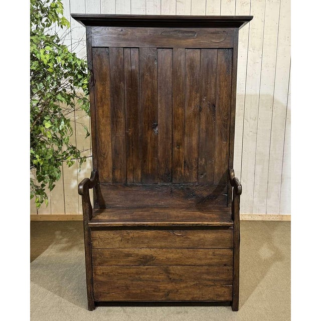 Wood 19th Century Breton Oak and Chestnut Entryway Cabinet For Sale - Image 7 of 18