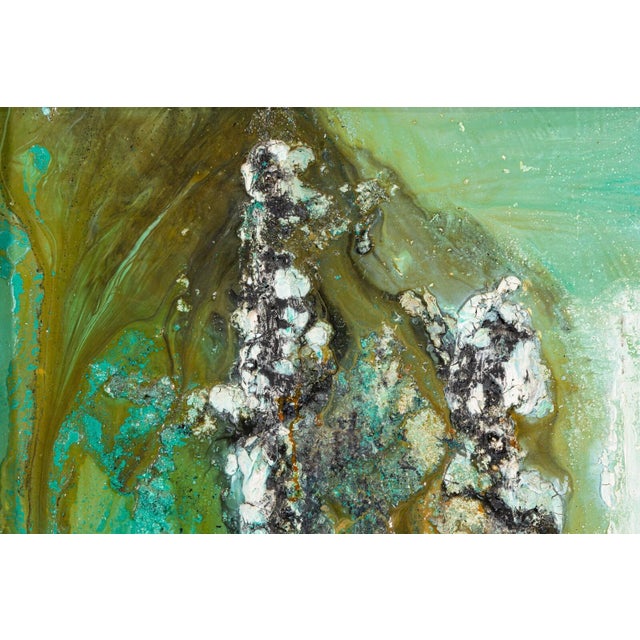 Pair of Modernist Impasto Encaustic Abstract Oil Paintings Signed J. Lehr 1970s For Sale - Image 11 of 16
