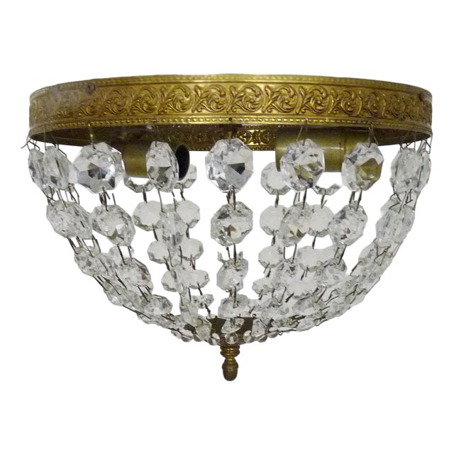 Vintage Two-Light Crown-Shaped Ceiling Light, 1960s For Sale