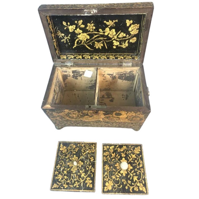 Early 19th Century Early 19th Century Regency Pen Work Tea Caddy For Sale - Image 5 of 6