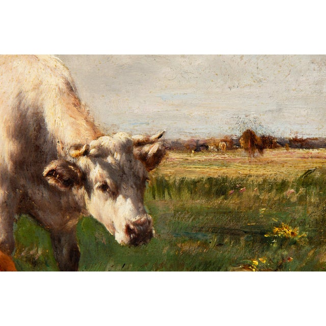 French Barbizon Antique Pastoral Landscape Painting by Marie Dieterle For Sale - Image 9 of 18