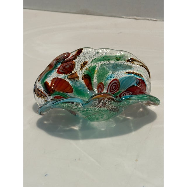 1960s Vintage Art Glass Confetti Bowl Italy For Sale - Image 5 of 11