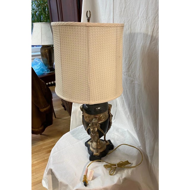 Maitland Smith Vintage Black Marble Lamp With Maenad Figures. For Sale - Image 9 of 13