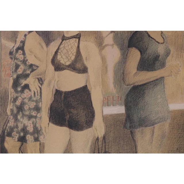 Vintage Ltd. Ed.Raphael Soyer Lithograph "Eighth Avenue" - Pencil Signed & Numbered-Framed For Sale - Image 4 of 9