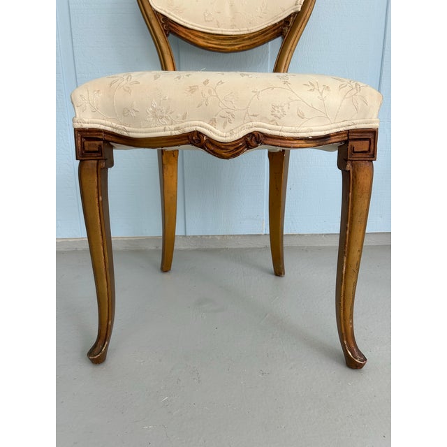 Pair of 19th Century French Transitional Louis Xv–xvi Style Water-Gilded Side Chairs For Sale - Image 4 of 12