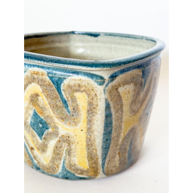 Mid-Century Modern Mid 20th Century Glazed Studio Pottery Planter, Signed For Sale - Image 3 of 11