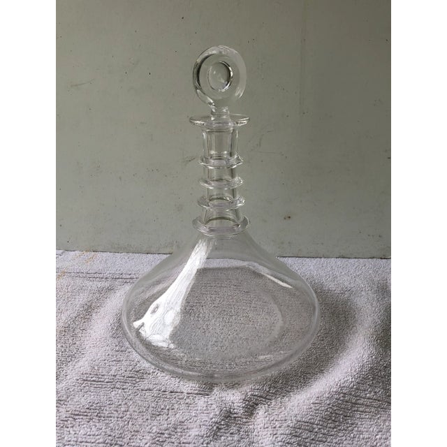 Glass Vintage Glass Ship’s Flat Bottom Decanter For Sale - Image 7 of 7