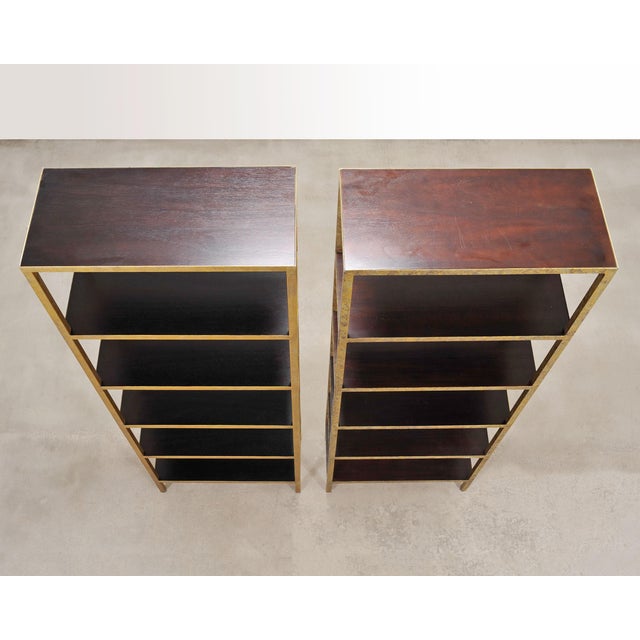 Oly Studio Pair of Oly Studio Gilt Iron 'Stella' Étagères Bookcase Shelves For Sale - Image 4 of 18