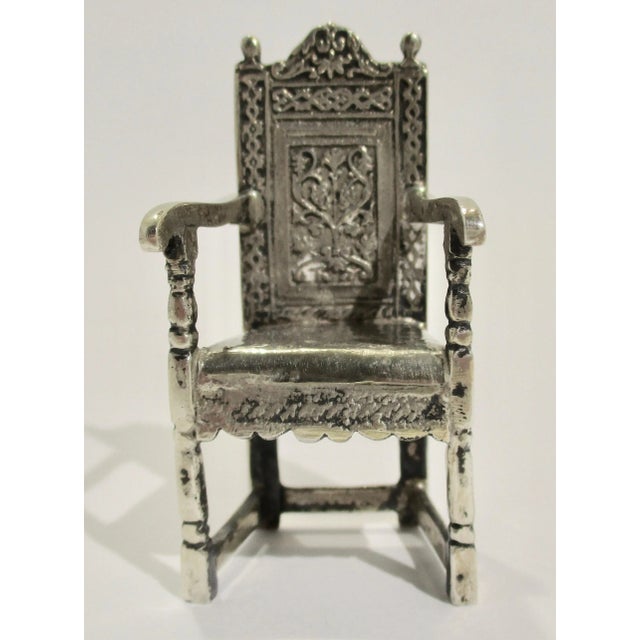 Metal Gothic Sterling Silver Armchair Model For Sale - Image 7 of 7