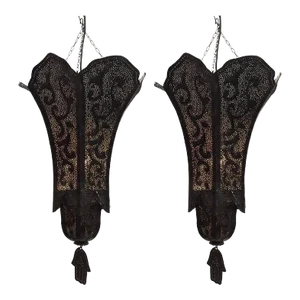 Moorish Handcrafted Metal Lanterns Pendants With Hand of Fatima, North Africa