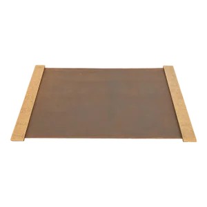 Tiffany Studios New York Zodiac Bronze Blotter Ends With Leather Desk Pad