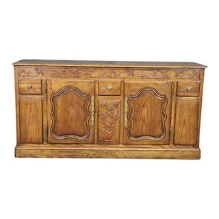 Milling Road by Baker Furniture Country French Oak Sideboard Buffet, circa 1980 For Sale