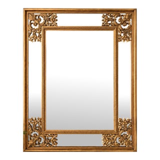 Ornate French Baroque-Style Gold Beveled Wall Mirror, 47" X 35" For Sale