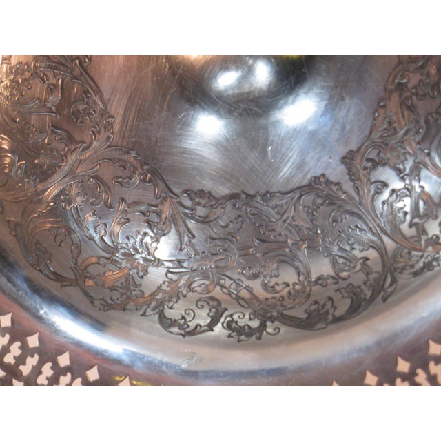 Bowl Footed WILCOX Silverplate Hand-Engraved Scrolls Silver 1850-1899 Bowls For Sale - Image 12 of 17