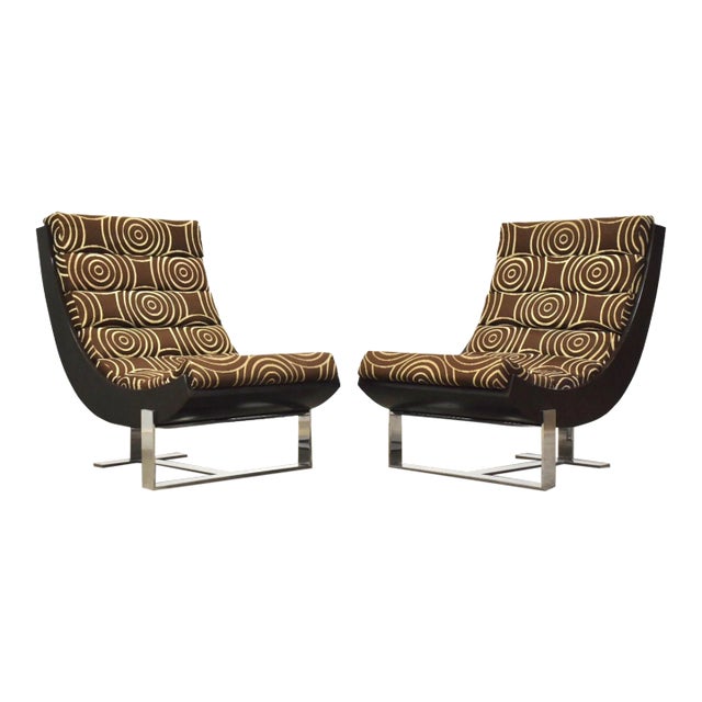 Modern Scoop Lounge Chairs - a Pair For Sale