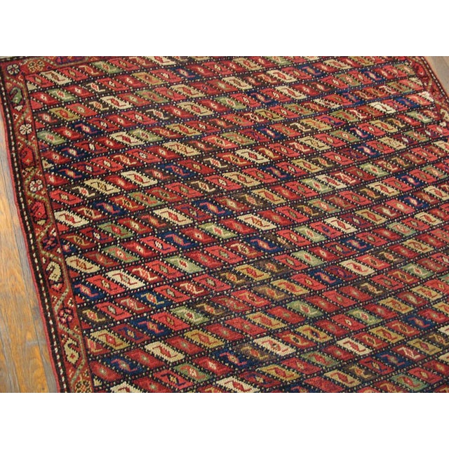 Persian 1930s Red Geometric Antique n.w. Persian Rug 3'4" X 5'7" Handknotted Wool Carpet For Sale - Image 3 of 6