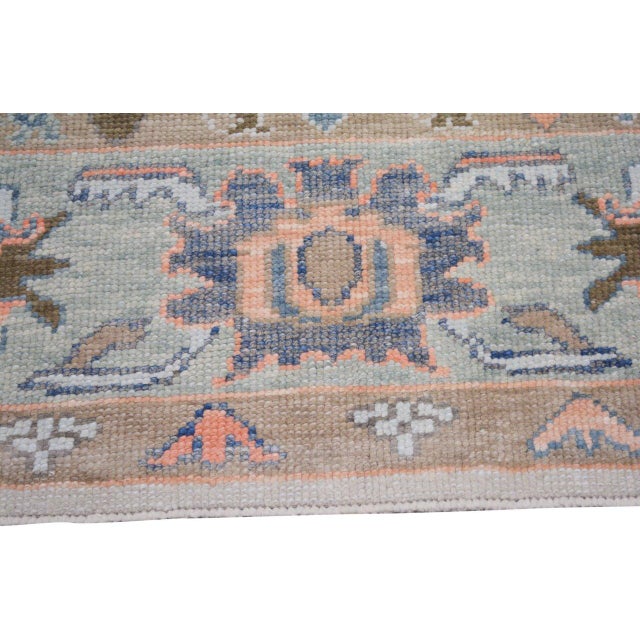 New Turkish Professional Hand Knotted Oushak, 9'1x11'9 For Sale - Image 4 of 5