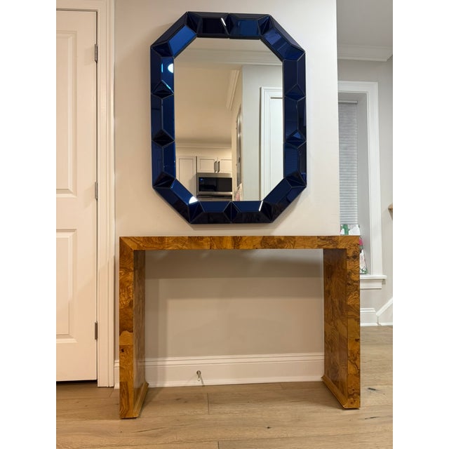 Villa & House - Romano Hollywood Regency Sapphire Blue Beveled Wall Mirror For Sale In New York - Image 6 of 9