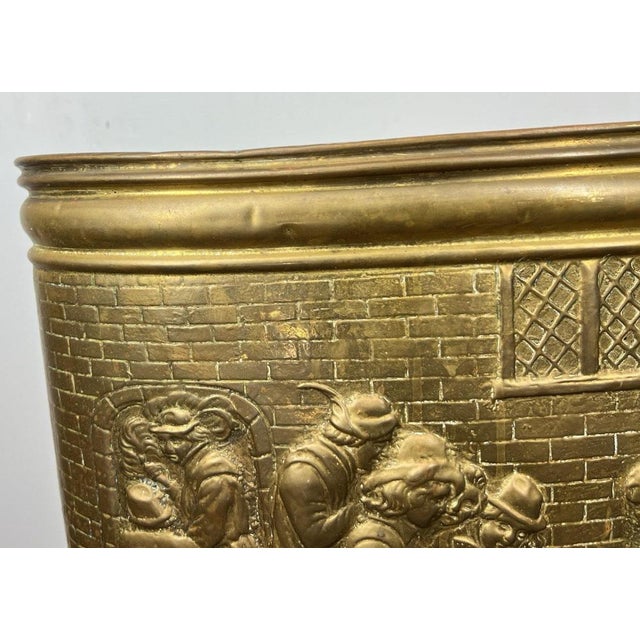 Vintage French Carved Brass Umbrella Stand For Sale - Image 5 of 10
