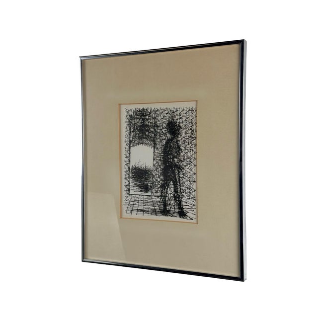 Jean Carzou Original Lithograph, Modernist Figure by a Window For Sale - Image 15 of 16
