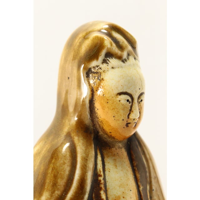 19th Century Joseon Dynasty Korean Ceramic Guanyin / Quan Yin / Gwan-Eum Figurine For Sale - Image 9 of 12
