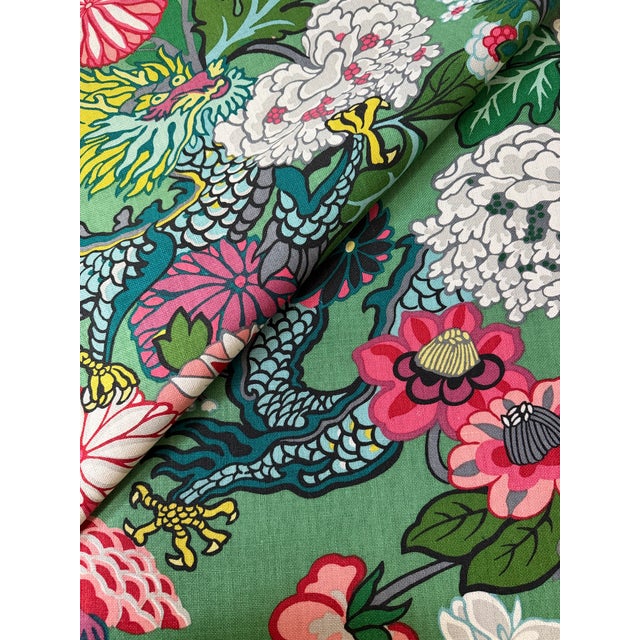 Schumacher Fabric 173277 | Chiang Mai Dragon, Jade - Schumacher Fabric 2 1/2 Yards For Sale In Raleigh - Image 6 of 6