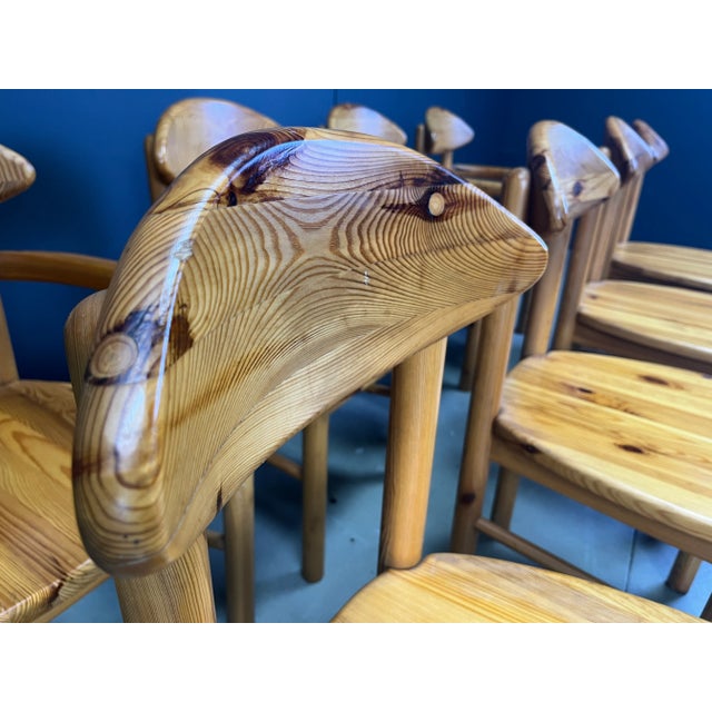 1980s Vintage Pine Dining Chairs, 1980s, Set of 8 For Sale - Image 5 of 11