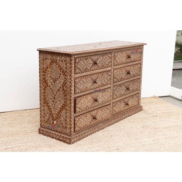 Brown Royal Inspired 8-Drawers Finely Inlay Dresser For Sale - Image 8 of 10
