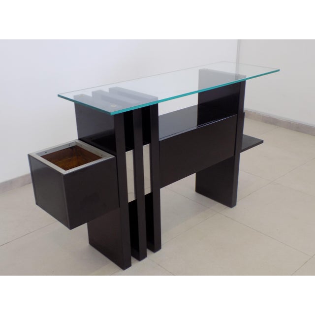 Wood Cabinet with Plant Stand by f,lli Sbrilli, Italy, 1970 For Sale - Image 7 of 12
