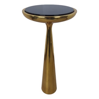 Model 1776 Low Table in Brass with Blue Glass by Max Ingrand for Fontana Arte, 1990s For Sale