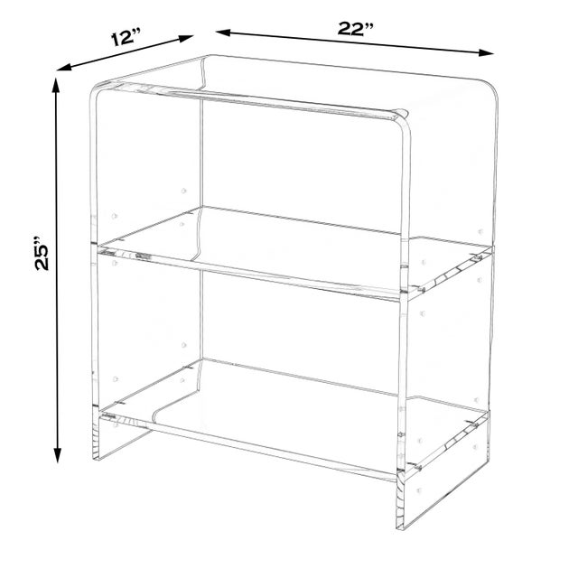 Crystal Clear 2 Shelf Acrylic Bookcase, Clear Chairish