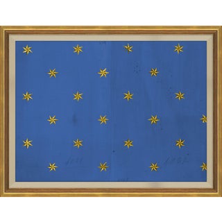 Etoile Blue Art Print in Gold Frame by Paule Marrot For Sale