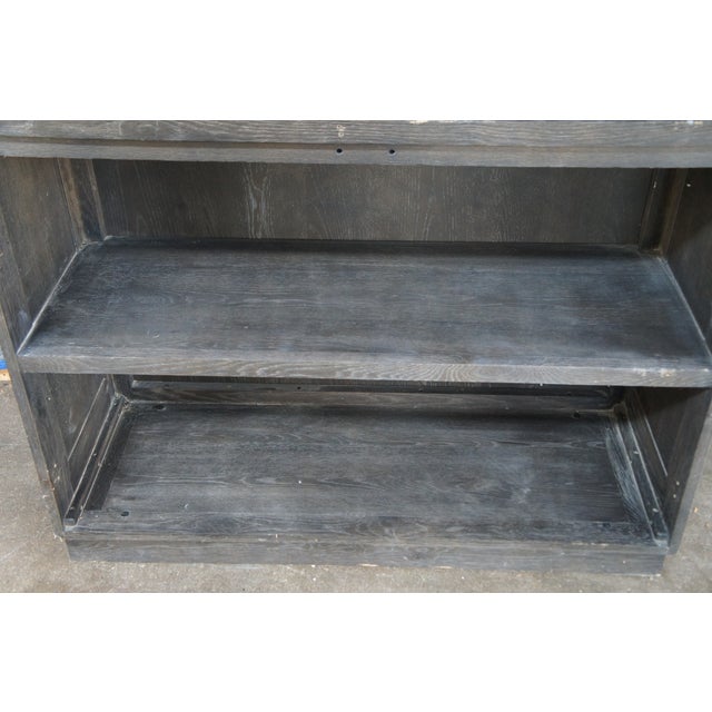 Restoration Hardware Large Paneled Oak Bookcase Bookshelf Linen Press For Sale - Image 12 of 12