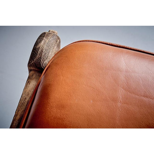 Oak and Aniline Leather Lounge Chair, Germany, 1940s For Sale - Image 13 of 14