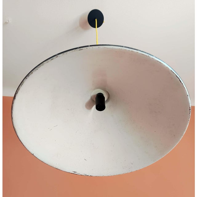Large Vintage Industrial Sheet Metal Pendant Light, 39 Cm, 1970s For Sale - Image 9 of 10