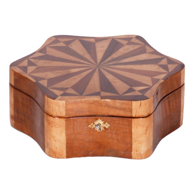 Art Deco Jewelry Box in Walnut and Maple, Czech, 1920s For Sale