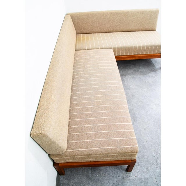 Mid-Century Modern Mid Century Modern Sofa Sectional Daybed Wool Stripes Modular 4 Piece MCM Couch For Sale - Image 3 of 12