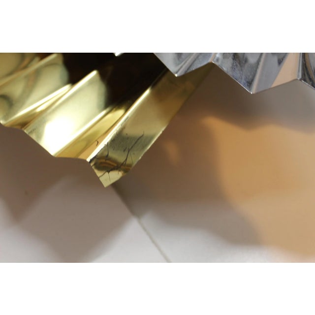 Curtis Jere 1980s Curtis Jere Brass Copper & Chrome Pinwheel Wall Sculpture Of For Sale - Image 4 of 9