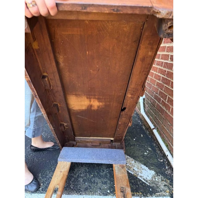 Antique Victorian Eastlake Solid Wood and Burledwood Marble Dresser With Knapp Joint For Sale - Image 12 of 17
