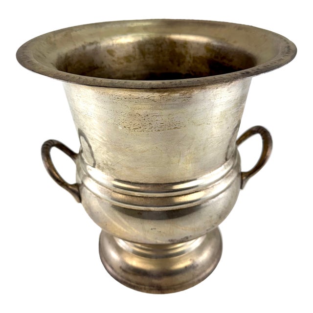 Vintage Silverplate Champagne-Wine Bucket With Dual Handles For Sale