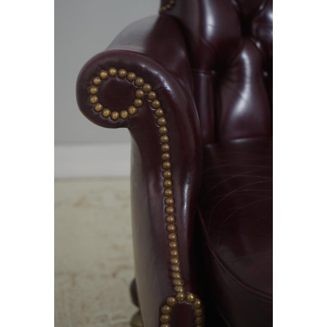 Kittinger Burgundy Tufted Leather Executive Desk Chair For Sale - Image 14 of 18