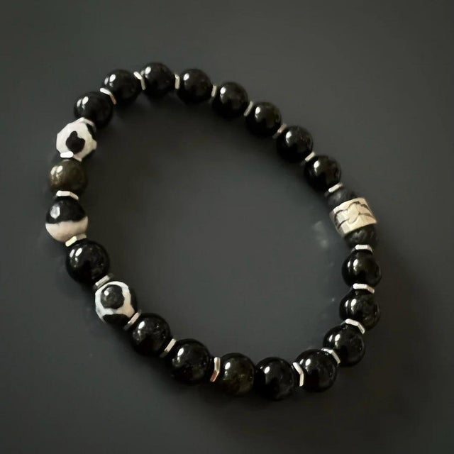Night Eagle Onyx Stone Beaded Bracelet For Sale In Miami - Image 6 of 10