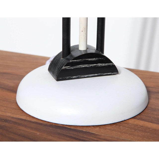 White 1940s Russel Wright Style Deco Black & White Table Lamps - a Pair For Sale - Image 8 of 10