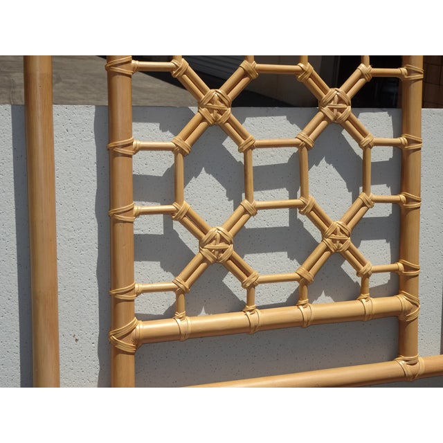Vintage French Country Bamboo Queen Headboard For Sale In Los Angeles - Image 6 of 15
