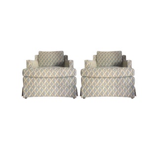 Mid Century Modern Upholstered Club Chairs- A Pair For Sale